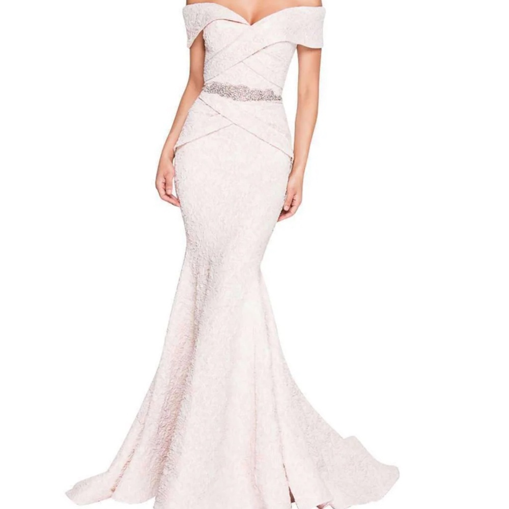 Terani Couture Strapless Blush Dress